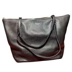 Kate Spade | Large Black Pebbled Leather Shoulder Bag Tote Zip Up Purse Handbag